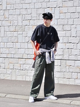 「FRED PERRY（フレッドペリー）のアイテム（スニーカー）」を使った、  風早ゆうたさん（メンズ・184cm）の春コーディネート