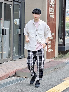 Tシャツ カットソー パープル系 を使った人気ファッションコーディネート Wear