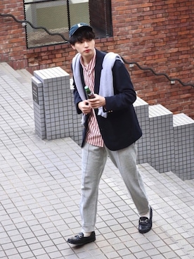 「Champion（チャンピオン）のアイテム（パンツ）」を使った、  風早ゆうたさん（メンズ・184cm）の春コーディネート