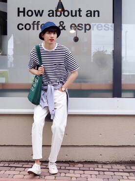 「TIMEX（タイメックス）のアイテム（腕時計）」を使った、  風早ゆうたさん（メンズ・184cm）の夏コーディネート