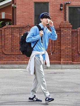 「Champion（チャンピオン）のアイテム（パンツ）」を使った、  風早ゆうたさん（メンズ・184cm）の夏コーディネート