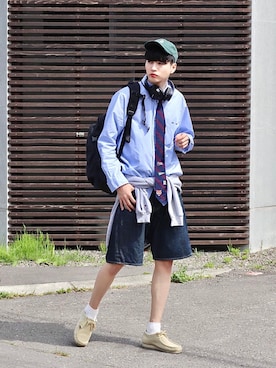 「FAT(エフエイティー)のアイテム(パンツ)」を使った、 風早ゆうたさん(メンズ・184cm)の夏コーディネート