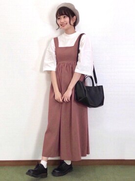 「平成最後のWEARISTAセンバツ」｜「アイテム（ハンチング/ベレー帽）」を使った、のこさん（レディース・161cm）の春コーディネート
