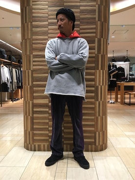「スボーツミックス」｜「アイテム（スウェット）」を使った、horieさん（メンズ・170cm）の秋コーディネート