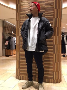 「BURLAP OUTFITTER（バーラップアウトフィッター）のアイテム（ダウンジャケット/コート）」を使った、horieさん（メンズ・170cm）の冬コーディネート