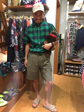 「BEAVER ORIGINAL（ビーバーオリジナル）のアイテム（帽子）」を使った、horieさん（メンズ・170cm）の夏コーディネート