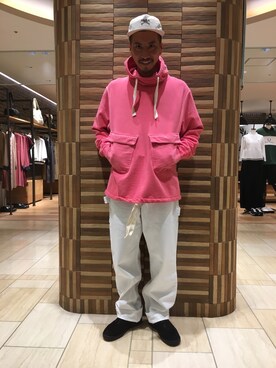「AlexanderLeeChang（アレキサンダーリーチャン）のアイテム（キャップ）」を使った、horieさん（メンズ・170cm）の秋コーディネート