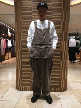 「AlexanderLeeChang（アレキサンダーリーチャン）のアイテム（キャップ）」を使った、horieさん（メンズ・170cm）の秋コーディネート