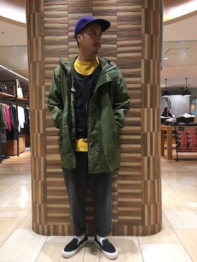 「MANASTASH（マナスタッシュ）のアイテム（キャップ）」を使った、horieさん（メンズ・170cm）の秋コーディネート