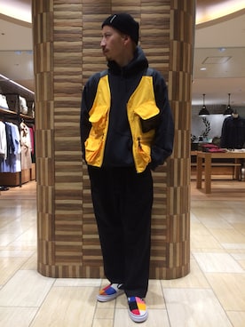「Gramicci（グラミチ）のGRAMICCI/グラミチ　NN-PANTS JUST CUT / NNパンツジャストカット < 8817-FDJ >（チノパンツ）」を使った、horieさん（メンズ・170cm）の冬コーディネート