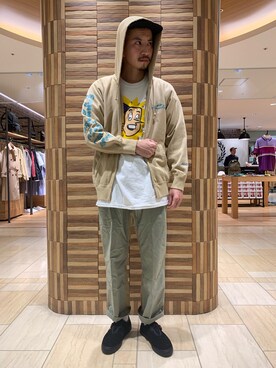 「Gramicci（グラミチ）のアイテム（パーカー）」を使った、horieさん（メンズ・170cm）の春コーディネート