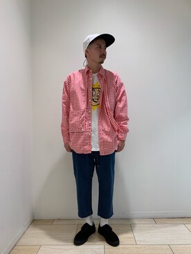 「SUB POP（サブポップ）のアイテム（トップス）」を使った、horieさん（メンズ・170cm）の春コーディネート