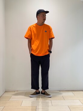 「AlexanderLeeChang（アレキサンダーリーチャン）のアイテム（キャップ）」を使った、horieさん（メンズ・170cm）の夏コーディネート