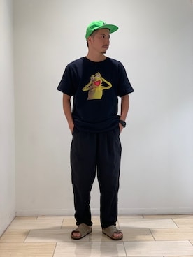 「AlexanderLeeChang（アレキサンダーリーチャン）のアイテム（キャップ）」を使った、horieさん（メンズ・170cm）の夏コーディネート