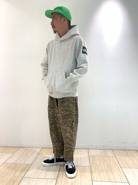 「AlexanderLeeChang（アレキサンダーリーチャン）のアイテム（キャップ）」を使った、horieさん（メンズ・170cm）の秋コーディネート