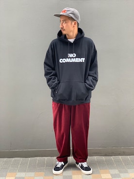 「AlexanderLeeChang（アレキサンダーリーチャン）のアイテム（キャップ）」を使った、horieさん（メンズ・170cm）の秋コーディネート