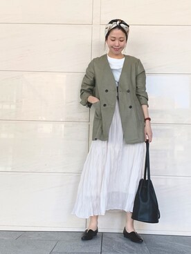 「URBAN RESEARCH Sonny Label（アーバンリサーチサニーレーベル）のアイテム（ノーカラージャケット）」を使った、 ai167さん（レディース・167cm）の春コーディネート