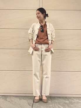 「アイテム（パンプス、グレー系）」を使った、オカモトさん（レディース・167cm）の春コーディネート