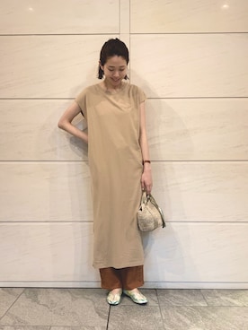 「Moname（モナーム）のアイテム（パンツ）」を使った、 ai167さん（レディース・167cm）の春コーディネート