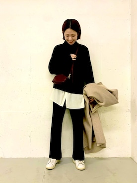 「URBAN RESEARCH（アーバンリサーチ）のアイテム（チェスターコート）」を使った、 ai167さん（レディース・167cm）の冬コーディネート