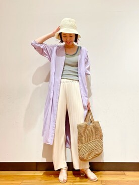 「URBAN RESEARCH（アーバンリサーチ）のコットンガウンワンピース（ワンピース）」を使った、オカモトさん（レディース・167cm）の春コーディネート