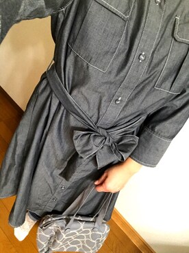 「BEAMS（ビームス）のアイテム（シャツワンピース）」を使った、396さん（レディース・152cm）の春コーディネート