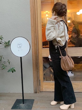 「ZARA（ザラ）のアイテム（サロペット/オーバーオール）」を使った、Asaka さん（レディース・148cm）の冬コーディネート