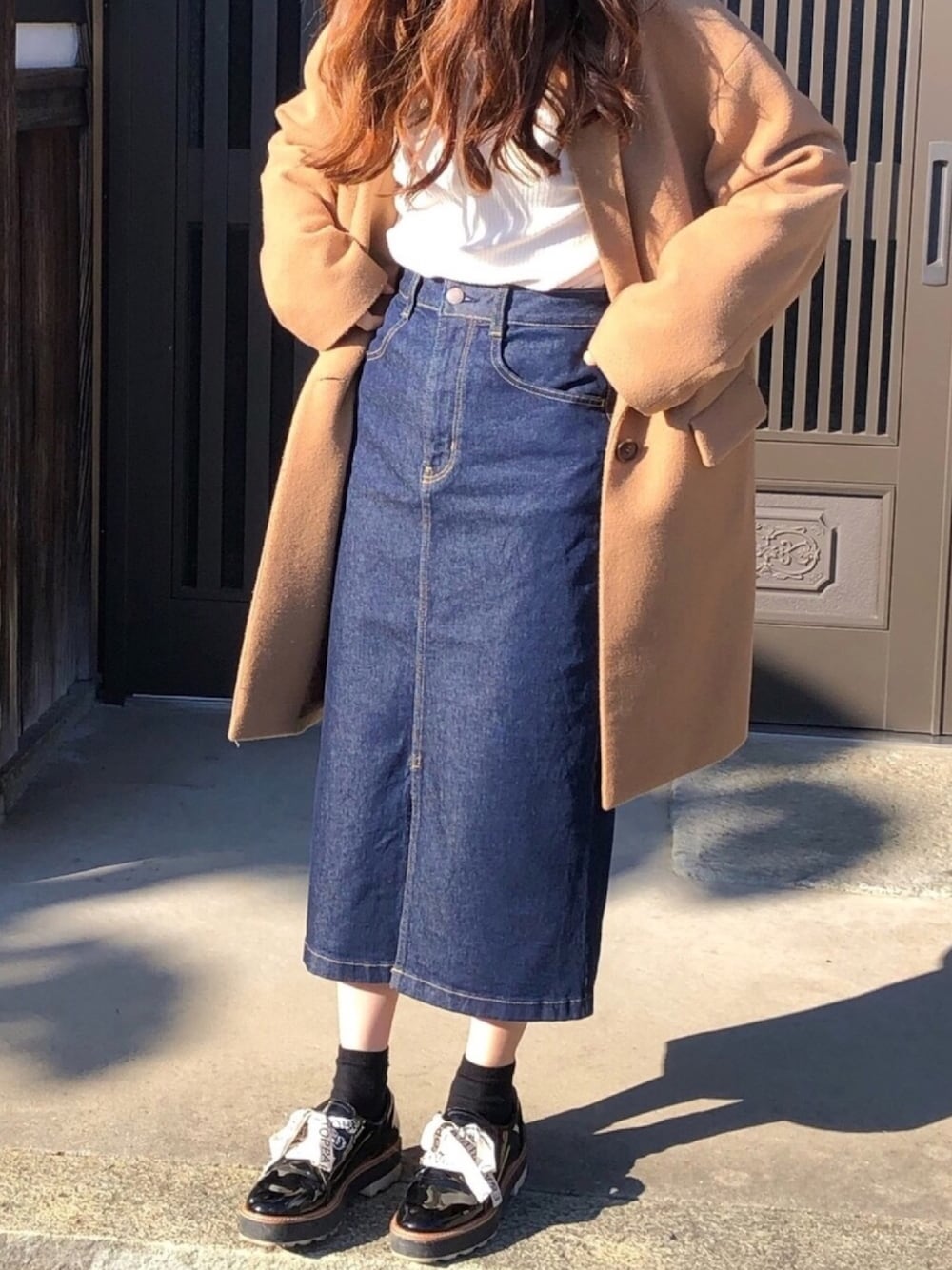 Burberry  バーバリー フロントスリットデニムミディスカート フロントスリットデニムミディスカート | ファッション通販