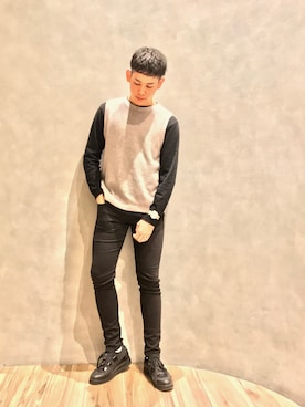 「MONKEY TIME（モンキータイム）のアイテム（パンツ）」を使った、shumaさん（メンズ・177cm）の春コーディネート
