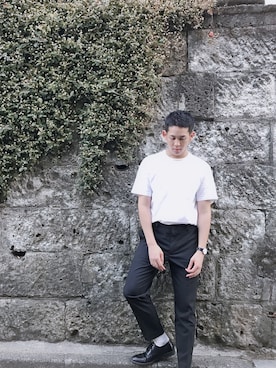 「STUDIOUS（ステュディオス）のアイテム（シューズ）」を使った、shumaさん（メンズ・177cm）の春コーディネート