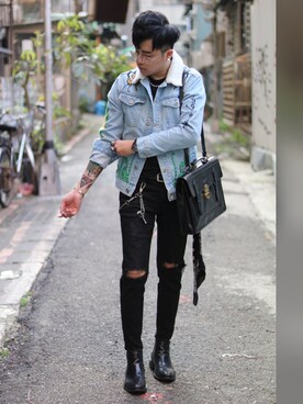 「McVingのアイテム」を使った、Echo Wangさん（メンズ・168cm）の春コーディネート