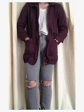 「FOREVER 21」｜「アイテム（トレンチコート）」を使った、Eemさん（レディース・157cm）の春コーディネート