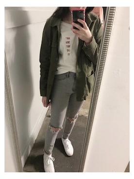 「FOREVER 21」｜「アイテム（トレンチコート）」を使った、Eemさん（レディース・157cm）の冬コーディネート