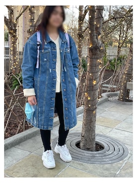 「oversize」｜「アイテム（スウェット）」を使った、Eemさん（レディース・157cm）の冬コーディネート