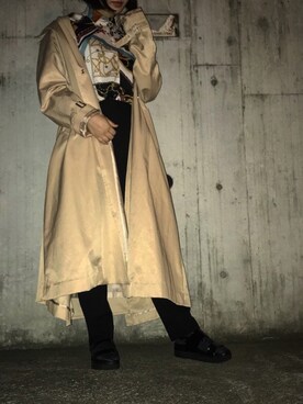 「STYLENANDA（スタイルナンダ）のアイテム（トレンチコート）」を使った、hanaさん（レディース・161cm）の秋コーディネート
