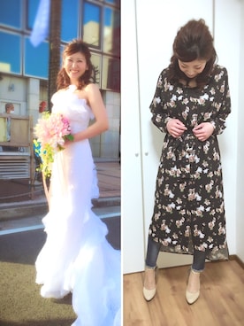 「ウェディングドレス」｜「アイテム（パンツ）」を使った、Peiさん（レディース・161cm）の冬コーディネート
