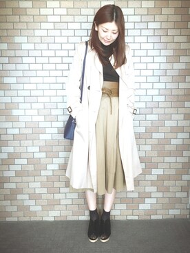 「雨」｜「アイテム（トレンチコート）」を使った、Peiさん（レディース・161cm）の春コーディネート