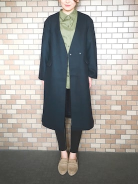 「カラーコート」｜「アイテム（浴衣）」を使った、Peiさん（レディース・161cm）の冬コーディネート