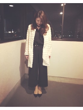 「DHOLIC（ディーホリック）のアイテム（オールインワン・サロペット）」を使った、Peiさん（レディース・161cm）の冬コーディネート