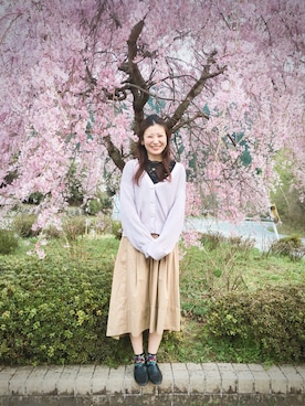 「ラベンダー」｜Peiさん（レディース・161cm）の春コーディネート