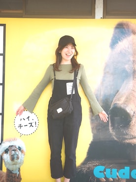 「select MOCA（セレクトモカ）のアイテム（つなぎ/オールインワン）」を使った、Peiさん（レディース・161cm）の春コーディネート