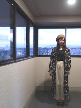 「FREE'S MART（フリーズマート）のアイテム（ハンチング/ベレー帽）」を使った、Peiさん（レディース・161cm）の秋コーディネート