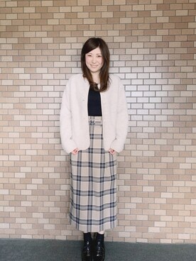 「LOWRYS FARM（ローリーズファーム）のマニッシュヒールシューズ　809294（ドレスシューズ、ブラック系）」を使った、Peiさん（レディース・161cm）の冬コーディネート