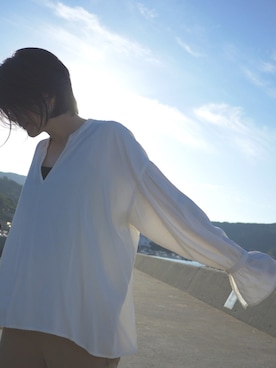 「ジーナシス」｜「アイテム（スラックス）」を使った、Peiさん（レディース・161cm）の秋コーディネート