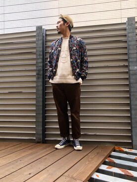 「アニマル」｜「アイテム（ブルゾン）」を使った、山Dさん（メンズ・175cm）の春コーディネート