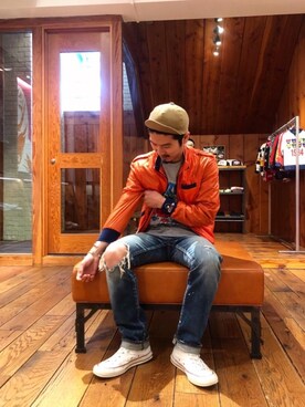 「アニマル」｜「アイテム（ブルゾン）」を使った、山Dさん（メンズ・175cm）の春コーディネート