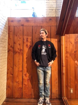 「サマーニット」｜「アイテム（ブルゾン）」を使った、山Dさん（メンズ・175cm）の春コーディネート