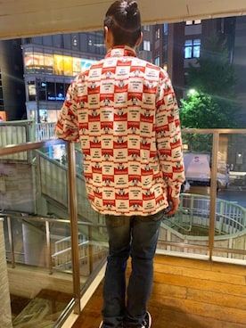 「アイテム（カバーオール、レッド系）」を使った、山Dさん（メンズ・175cm）の秋コーディネート