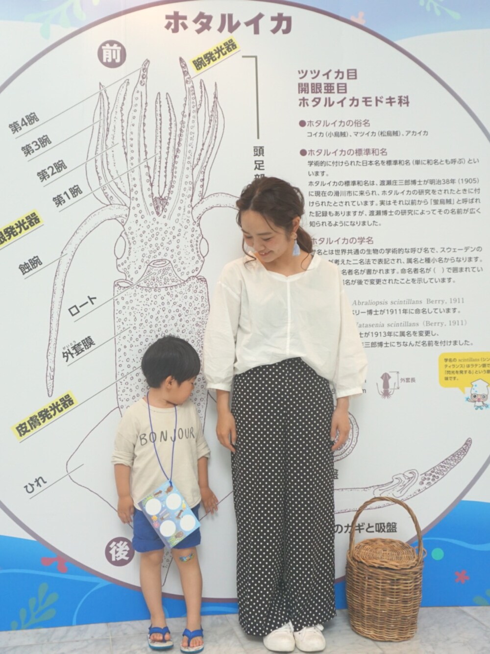 「モノトーン、白シャツ、ワイドパンツ、ドットパンツ、かごバッグ、カジュアル、ママコーデ」｜「studio CLIPのVネックブラウス-Ｄａｙｓ（シャツ/ブラウス、ホワイト系）」を使った、boo♡さん（レディース・148cm）の春コーディネートの1枚目の写真