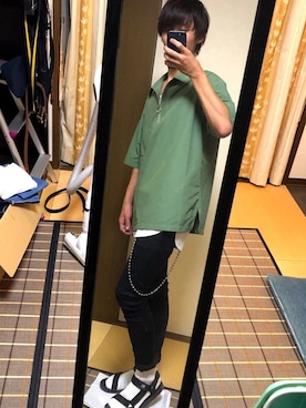 「BASECONTROL（ベースコントロール）のアイテム（シューズ）」を使った、IKEさん（メンズ・167cm）の夏コーディネート